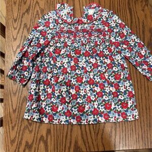 Boden Baby Floral Dress with Red, Blue, and White